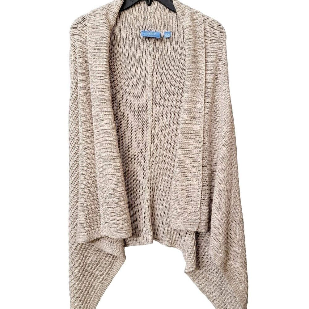 Simply Vera Vera Wang knit sweater cape size Small Medium tan blended materials